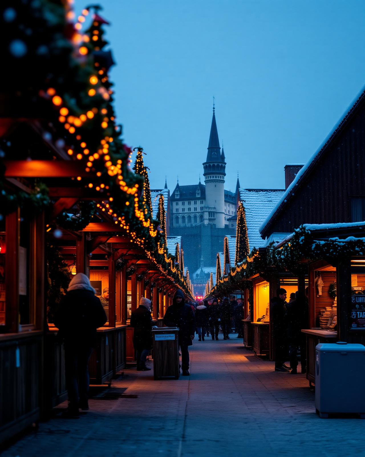 German village with a church spire beside a river valley